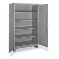 LYON Storage Cabinet: 48 in x 24 in x 82 in, Swing Handle & Padlock Hasp, 14 ga Panel Thick, Legs (MPN DD1120)