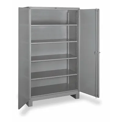 LYON Storage Cabinet: 48 in x 24 in x 82 in, Swing Handle & Padlock Hasp, 14 ga Panel Thick - Industrial Shelf Cabinets