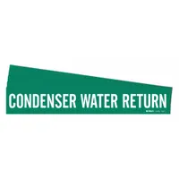 Pipe Marker: Condenser Water Return, Green, White, Fits 2 1/2 to 7 7/8 in Pipe O.D., 5 PK (MPN 7068-1-PK)