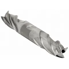 Double-end square end mill made of cobalt with TiCN coating. Features 4 flutes, 3/4" mill diameter, and 1-5/8" length of cut. Used for general-purpose milling, slotting, and profiling in metalworking, producing 90° shoulders and flat-bottomed slots.