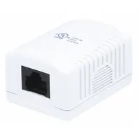 MONOPRICE Surface Mount Box: Keystone, Keystone Wall Mount, 1 Ports, White, Wall Mount, 7090