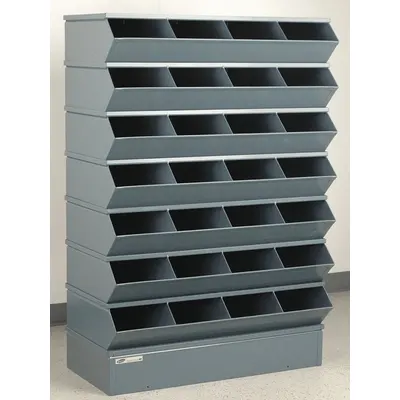 STACKBIN Sectional Stacking Bin Units: 37 in x 15 in x 58 1/2 in, Std, 28 Compartments - Stationary Stacking Bin Units