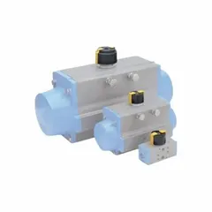 Plastic actuator position indicator for visual open/closed position feedback. No digital display screen. Suitable for industrial valve automation applications where a simple mechanical indicator is required.