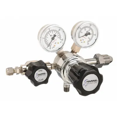 HARRIS High Purity Gas Regulator: Single Stage, CGA 580 Inlet, 1/4" Tube Outlet - High-Purity Air & Inert Gas Regulators