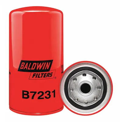 BALDWIN FILTERS Oil Filter: B7231, 3/4"-16 Thread Size, 7 1/8 in Overall Ht - Spin-On Oil Filters