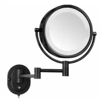 SEE ALL Makeup Mirror: Round, Glass, 13 in Overall Ht, 11 in Overall Wd, 3 in Overall Dp, Wall, 5X (MPN HLBKSA895)