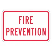 Reflective Fire Prevention Sign: Aluminum, Mounting Holes Sign Mounting, 0.063 in Thick (MPN T1-1831-HI_18x12)