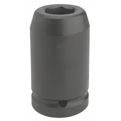 This 1" drive impact socket features a 3-1/8 in SAE hex size with a 6-point deep configuration and 5-1/2 in overall length. Designed for heavy-duty bolting and nut-running, it is suitable for use with impact wrenches in industrial maintenance and assembly applications.