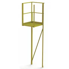 This steel turn platform features a yellow finish and an overall height of 6.8 ft. It is used in industrial material handling and assembly lines to safely rotate heavy loads, supporting workflow efficiency in manufacturing, warehousing, and maintenance environments.