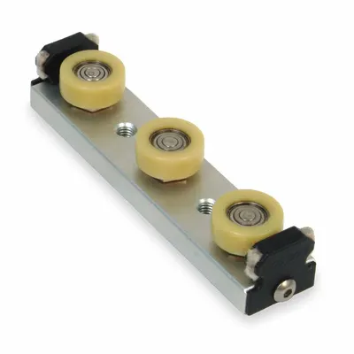 BISHOP-WISECARVER Linear Guide Carriage Assembly: PW, Size 2, 3-Roller Assembly - Bishop-Wisecarver UtiliTrak SW Wheel Plate Assemblies