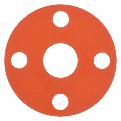 OEM Full Face Flange Gasket: Class 150, Silicone, For 1/2 in Pipe, 1/8 in Thick - Silicone Full-Face Gaskets