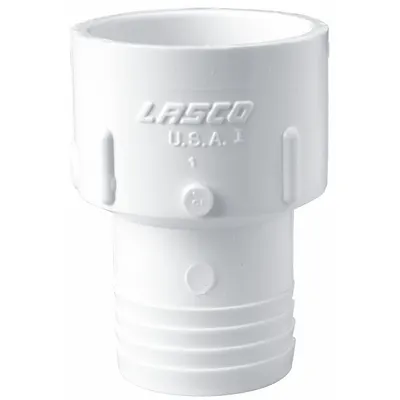 LASCO Pipe Adapter: Schedule 40, PVC, 3/4 in x 3/4 in Size, Socket x Barbed, Female x Male - Schedule 40 Pipe Fittings