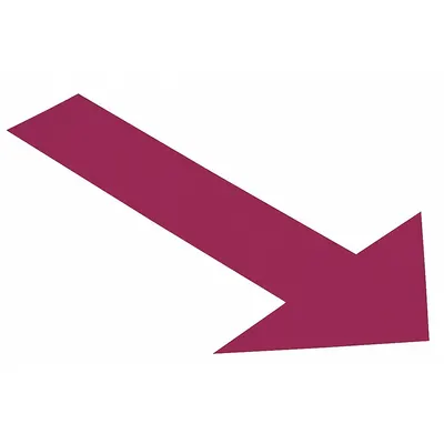MIGHTY-LINE Floor Marking Tape: Arrow, Solid, Purple, No Legend, 6 in x 10 in, 50 mil Tape Thick - Arrow-Shaped Floor Marking Tape