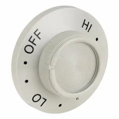 This knob serves as a control interface on HVACR equipment, including thermostats, dampers, and valve actuators. It provides a grip for manual adjustment in commercial and industrial heating, ventilation, air conditioning, and refrigeration systems.