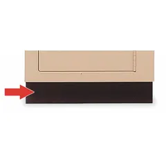 This base kit is a component for standard lockers, constructed from high-density polyethylene with a matte black finish. It measures 36 inches by 15 inches by 3 inches. Used to elevate locker units, providing a non-corrosive foundation that helps protect against floor moisture and damage in commercial, institutional, and industrial settings.
