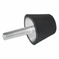 JW WINCO Vibration-Isolating Mount: Flat Conical, Buna-N, Male x Non-Threaded Style (MPN 253-38-5/16X18-9.5-55)