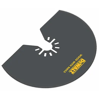 DEWALT Oscillating Tool Blade: 4 in Blade Wd, 2 7/8 in Overall Lg, Long Cutting - Open-Back Universal OIS Mounted Blades