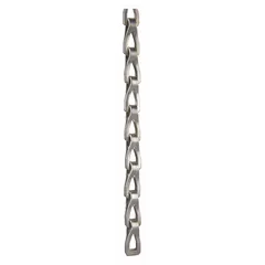 This compact sash chain is designed for counterbalancing and operating windows and duct doors in industrial and commercial settings. Constructed from carbon steel with a weldless design, it has a working load limit of 131 lb and a 40 in chain trade size.