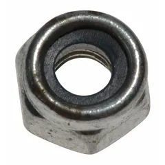 Locking nut for use with Dayton brand models 1VW61, 1VW62, and 1VW63. Secures assemblies in material handling equipment where vibration resistance is needed. Fits Dayton brand.