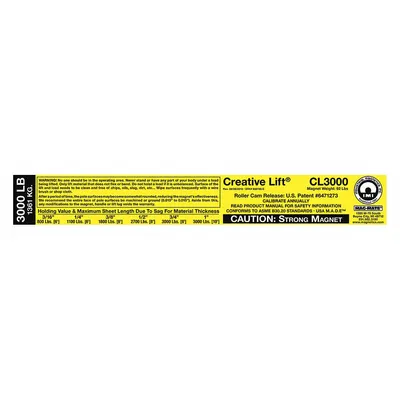 MAG-MATE Replacement Capacity Sticker: 900190 - Accessories for Below-the-hook Lifting Magnets