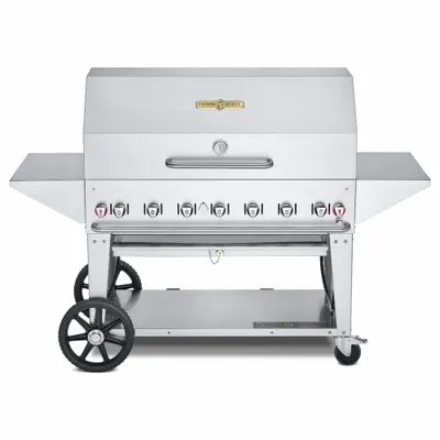 CROWN VERITY Propane Grill: Propane, 6 Burners, 99,000 BtuH Heating Capacity, 36 in Overall Ht - Wheeled Grills