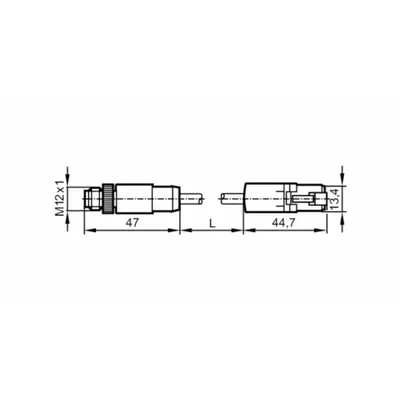 IFM Ethernet Cable: Cat6a, M12 Male Straight x RJ45 Male Straight, 10 m Lg - M12 Connector to RJ45 Connector Cordsets