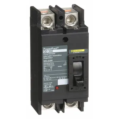 SQUARE D Molded Case Circuit Breaker: 200 A Amps, 25kA at 240V AC, Fixed, Lug, Non-Applicable - Q-Frame Square D Molded Case Circuit Breakers