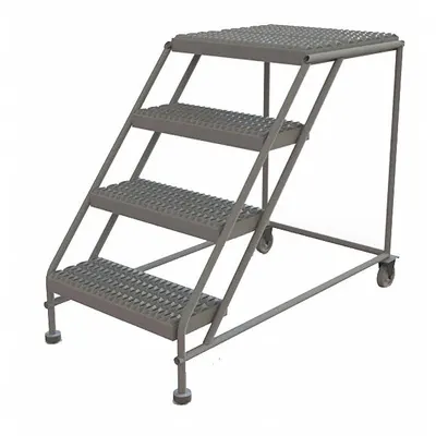 TRI-ARC Mobile Work Platform: 3.3 ft Platform Ht - Max, 24 in x 24 in, Steel - Tilt-&-Move Rolling Single-Access Platforms