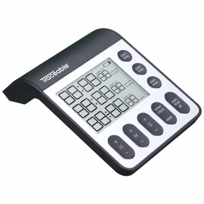 TRACEABLE (3) Channel Timer: Adj Volume and Buzzer, 1 in x 3 in x 3 1/4 in - Digital Timers