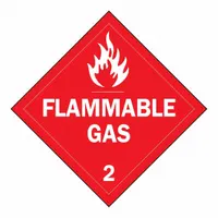 BRADY DOT Container Placard: Flammable Gas, 10 3/4 in x 10 3/4 in, 10 3/4 in Label Ht, Placard (MPN 63438)