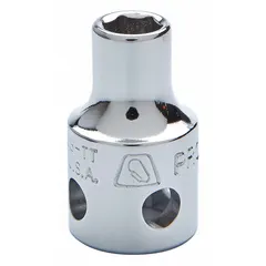 This 14 mm, 12-point deep socket from PROTO features a 3/8 in drive and a chrome finish. Designed for tether-ready tool retention, it is suited for fastening and loosening metric fasteners in industrial maintenance, automotive repair, and assembly applications.