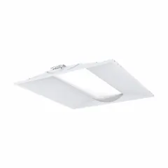This 2 ft. x 2 ft. LED center-basket troffer provides general ambient lighting for commercial ceilings such as offices, schools, and retail spaces. It operates on 120 to 277V AC, accommodates (3) T8 lamps, and offers selectable lumen output of 3,000 lm, 4,000 lm, or 5,000 lm with color temperatures of 3500K, 4000K, or 5000K.