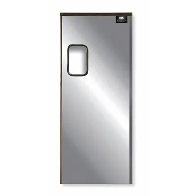 TMI Swinging Door: Stainless Steel, 1 Doors, Gray, 3 ft Door Wd, 7 ft Door Ht - Insulated Swinging Doors