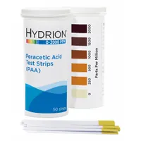HYDRION Test Strips: Peracetic Acid, 0 to 2,000 ppm Peracetic Acid, Strip, 300 Tests, Peracetic Acid (MPN PAA-2000)