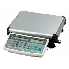 This bench scale from the HD-Series features a remote indicator and a stainless steel weighing surface measuring 15 in x 11 3/4 in. It offers readability of 0.005 lb/0.002 kg and includes an RS-232C connection port for data communication. The scale is not IP rated and is suitable for general industrial weighing tasks such as parts counting and checkweighing.