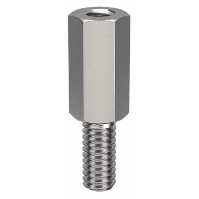 OEM Standoff: Male x Female, #8-32 Thread Sz, 1 in Lg, Hex, Stainless Steel - Stainless Steel Male x Female Standoffs