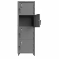 STRONG HOLD Locker: 24 in x 24 in x 75 in, 4 Tiers, 1 Units Wide, 4 Lockers, 24 in x 18 in, Steel (MPN 26-4D-24-4T-EK-L)