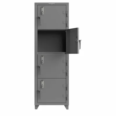 STRONG HOLD 26-4D-24-4T-EK-L Wiring-Ready Full-Height Metal Mobile-Device Locker - Wiring-Ready Full-Height Metal Mobile-Device Lockers