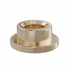 Lubricated general purpose metallic flanged sleeve bearing made from SAE 841 bronze. Features a 3/16 in bore, 5/16 in OD, and 3/16 in length, with an operating temperature range of -35°F to 300°F. Suitable for rotating or oscillating shaft applications in machinery and industrial equipment. Sold in a pack of 10.