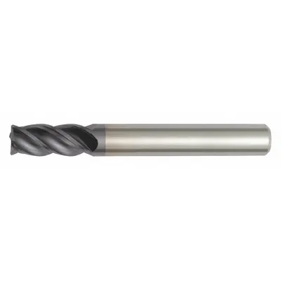 WIDIA HANITA Corner Radius End Mill: Carbide, TiAlN Coated, 4 Flute, 5/16" Mill Dia - Fast-Cutting Carbide Corner-Radius End Mills for Steel & Cast Iron