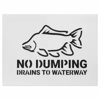 Stencil Set: No Dumping Drains To Waterway, 18 in x 12 1/2 in Message Size (WxH), Polyethylene, 3 PK (MPN SGN8208)