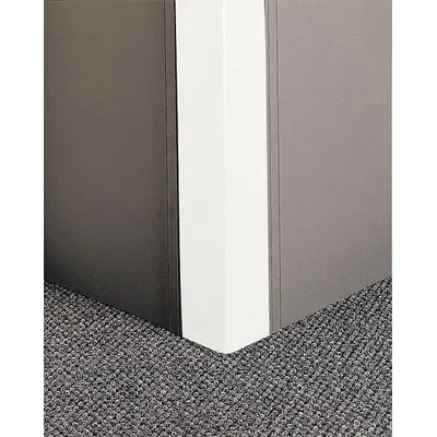 PAWLING Corner Guard: Corner Guard System, PETG, Linen White, 2 in Leg Wd - Fire-Rated Flush-Mount PETG Clip-On Corner Guards