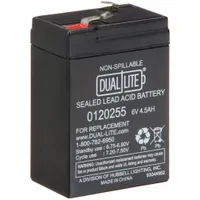 Battery: Sealed Lead Acid, 6 V DC Volt, 4.5 Ah Battery Capacity, 4 1/4 in Overall Ht (MPN 0120255)