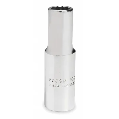 PROTO Socket: SAE, 1/4 in Drive Size, 1/2 in Socket Size, 12-Point, Deep, Chrome - 1/4" Drive Hand Sockets