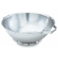 VOLLRATH Colander: 16 qt Capacity, 8 3/8 in Overall Ht, Aluminum, Handle Included (MPN 68350)