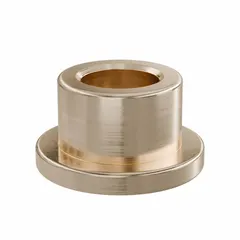 This flanged sleeve bearing is made from SAE 841 bronze, a self-lubricating material suitable for light to moderate loads in rotating or sliding applications. It has a 5 mm bore, 8 mm outer diameter, and 6 mm length, with an operating temperature range of -35°F to 300°F. Sold in a pack of 10.