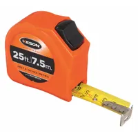 KESON Tape Measure: Nonmagnetic Single Hook Tip, 26 ft / 8 m, Plastic, High-Visibility Orange (MPN PGT18M25V)