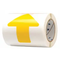 Floor Marking Tape: Arrow, Solid, Yellow, No Legend, 2 in x 5 in, 8 mil Tape Thick, Brady®, 52 PK (MPN 104529)