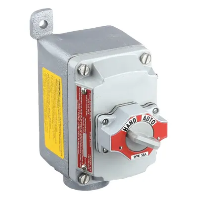 APPLETON ELECTRIC Selector Switch Control Station: 1 Gang, Selector Switch, 4NO/4NC, Hand/Auto - Selector-Switch Control Stations