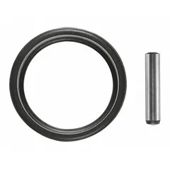 Rubber ring and pin assembly for sealing and mechanical retention in fluid power and general industrial equipment. Used in pumps, valves, and pneumatic systems to ensure leak-free connections and secure pin retention under vibration and pressure.